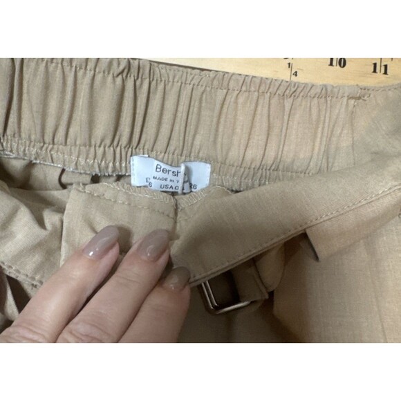 ASOS Bershka Balloon Fit Tailored Pants Tan Beige SZ 4 pants 26 waist *read* - Picture 10 of 15